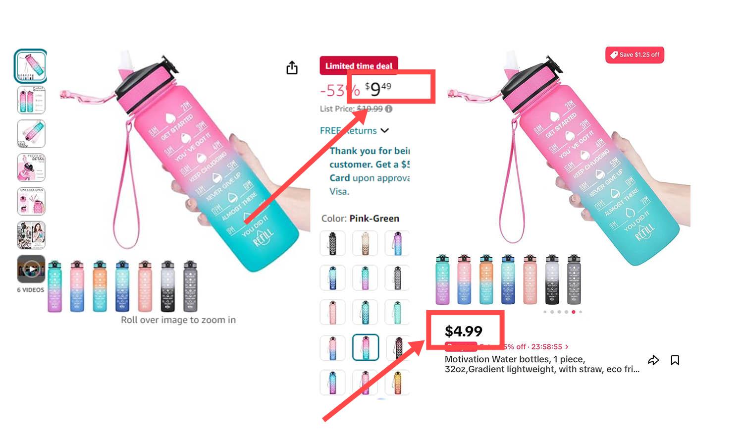 water bottle price 