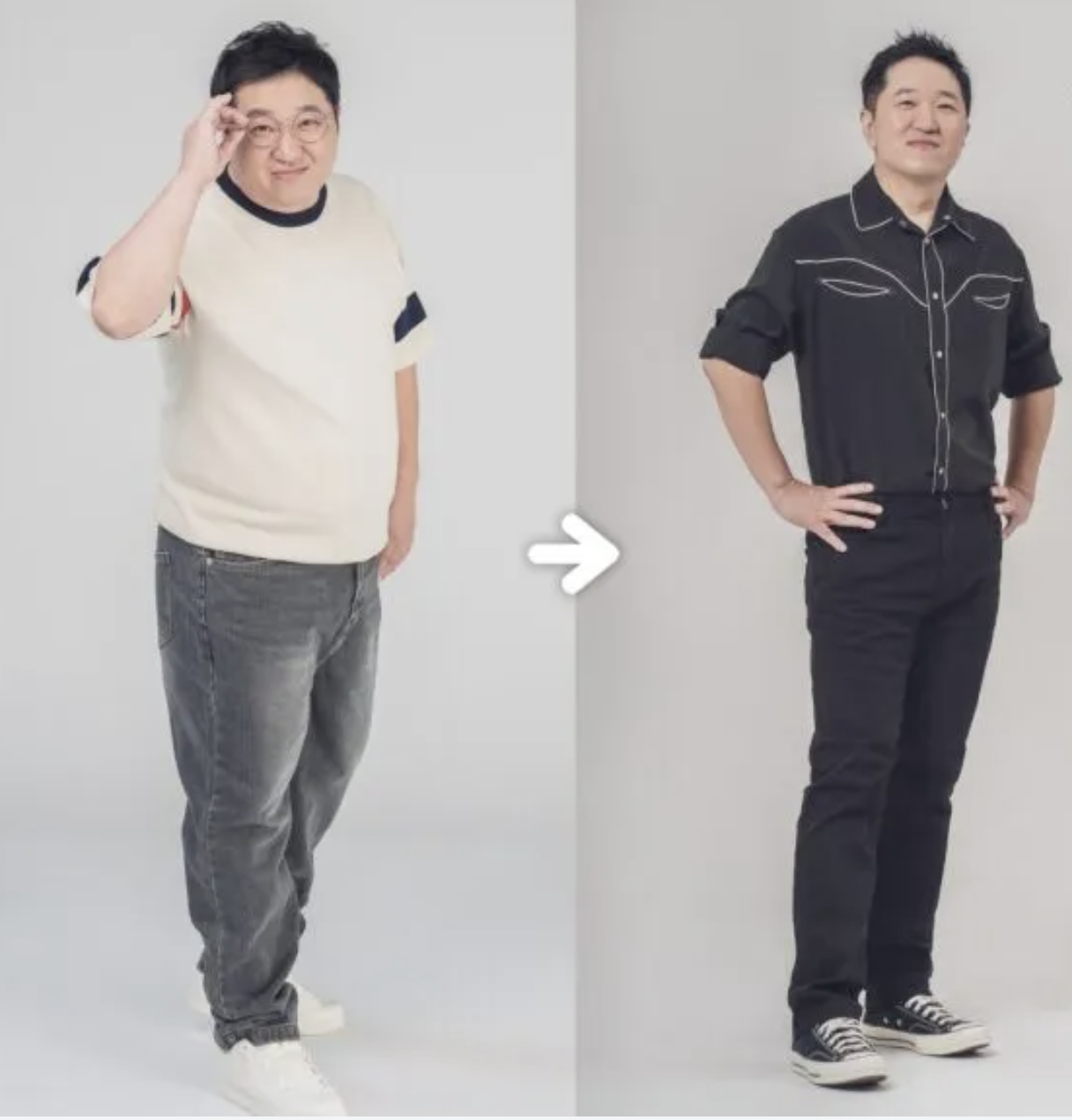 A picture of Jung Hyung Don  before and after