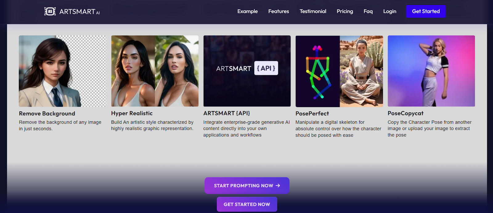 Some of the features available on ArtSmart.ai