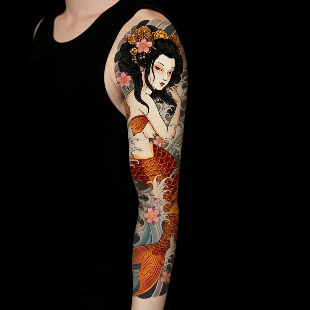 Mermaid Tattoo on shoulder 