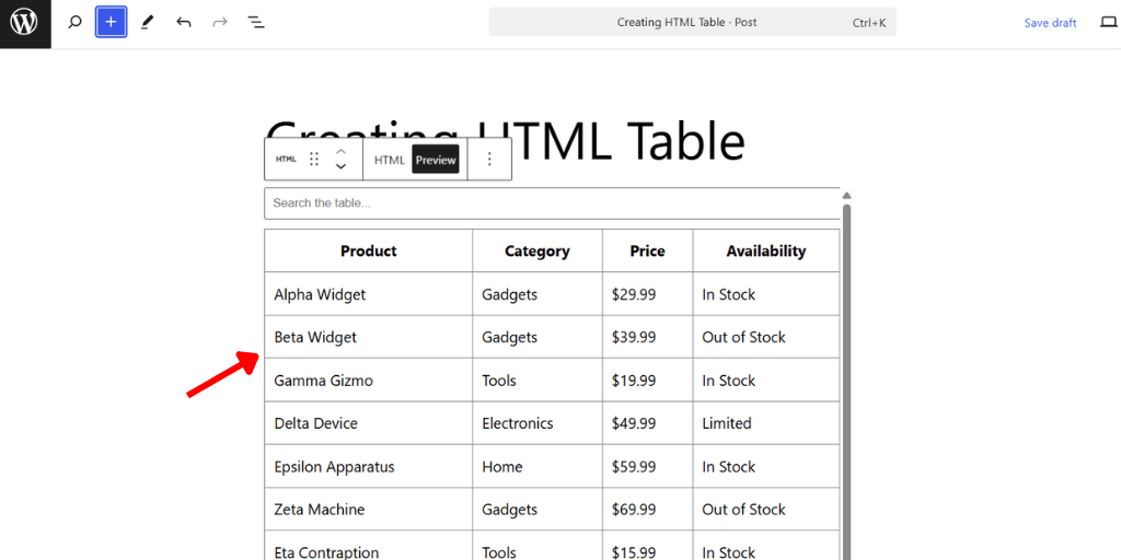 HTML Code Preview