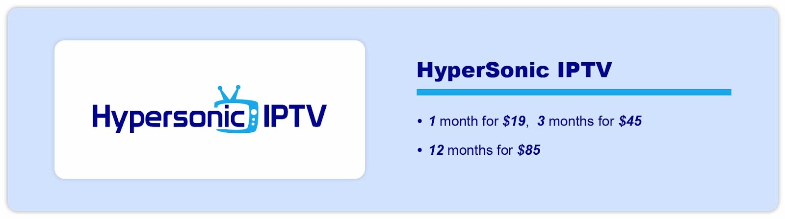 Hypersonic IPTV pricing