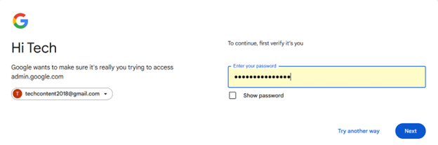  Using Google Workspace admin account
