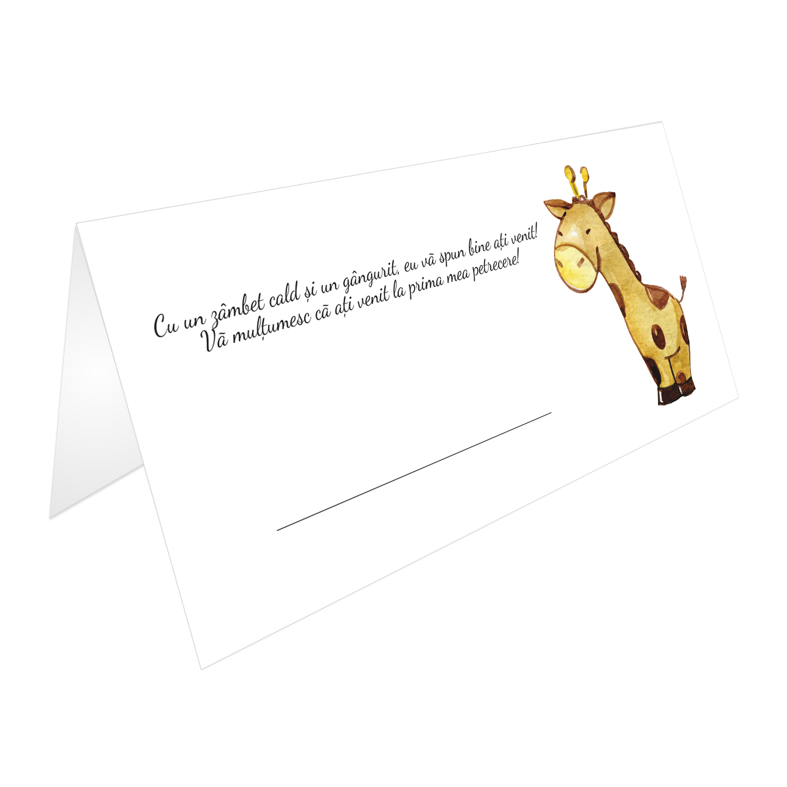 PLACE CARD BOTEZ - GIRAFA