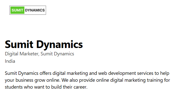 sumit dynamics profile example