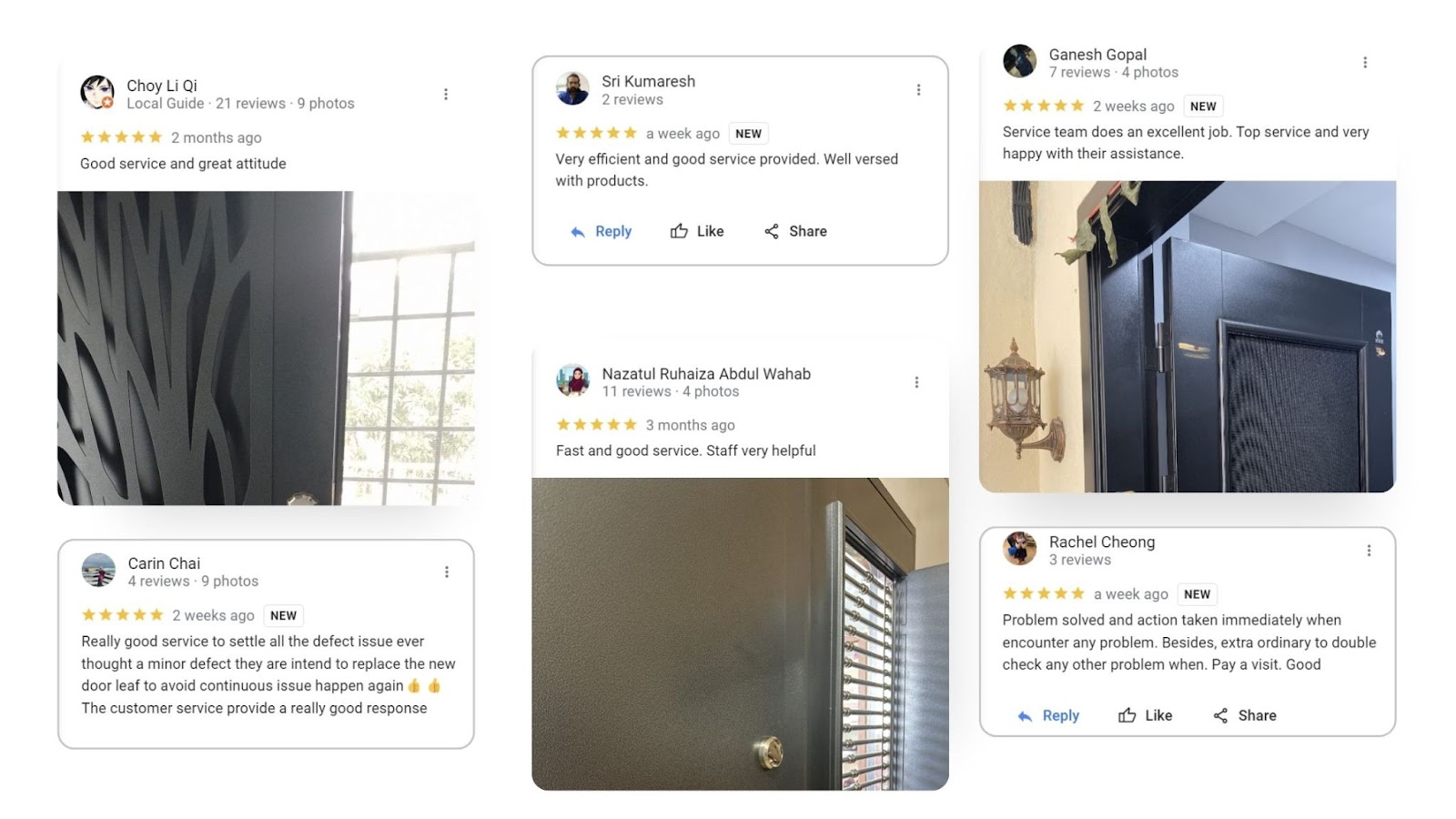 Client Testimonials from Google Reviews on Top Security Door