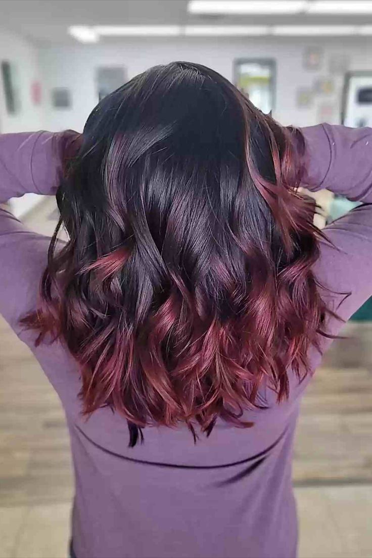 Vibrant Burgundy Hair Ends