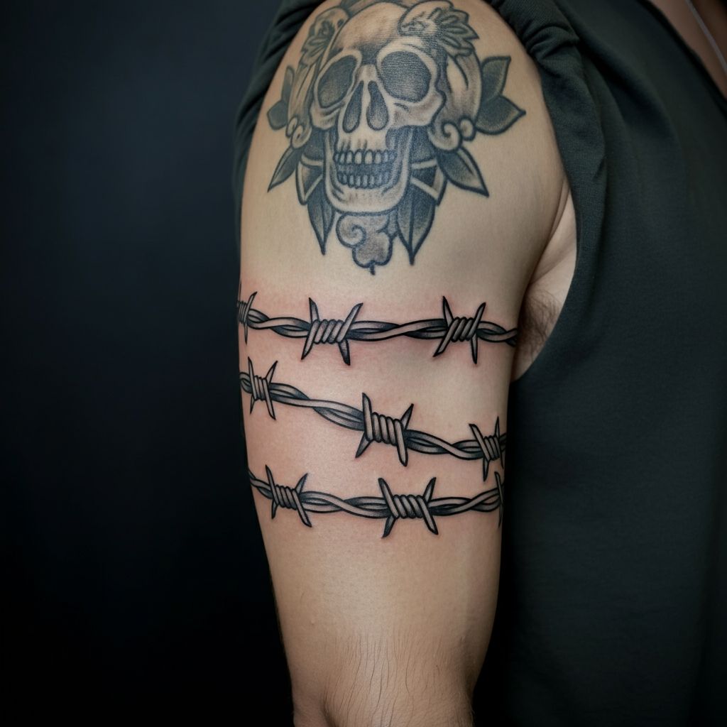 Traditional Barbed Wire Tattoo