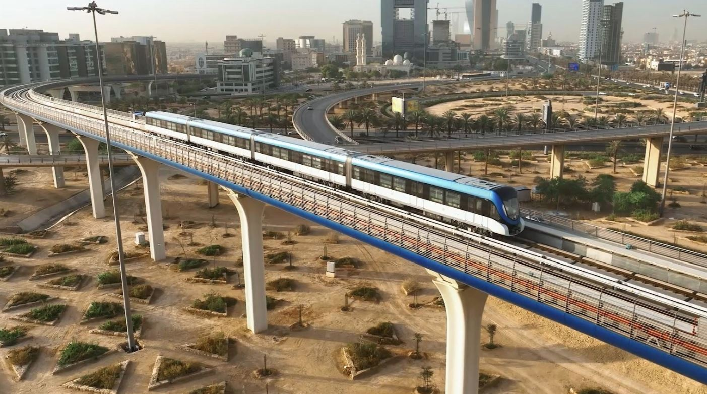 Riyadh Metro, newly launched public transport in Saudi Arabia making its way across the city - (Credits SaudiGulf Projects)