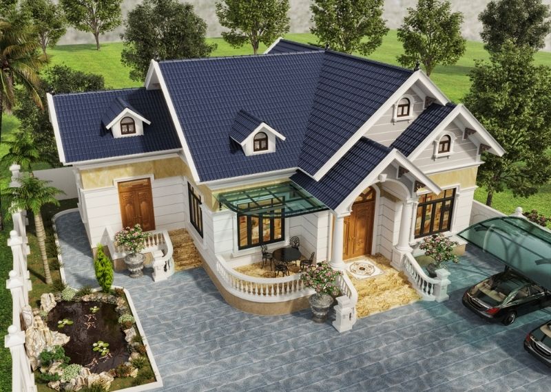 Ý tưởng thiết kế xây nhà 1 tầng 80m2 đẹp Xây dựng Nhất Tín