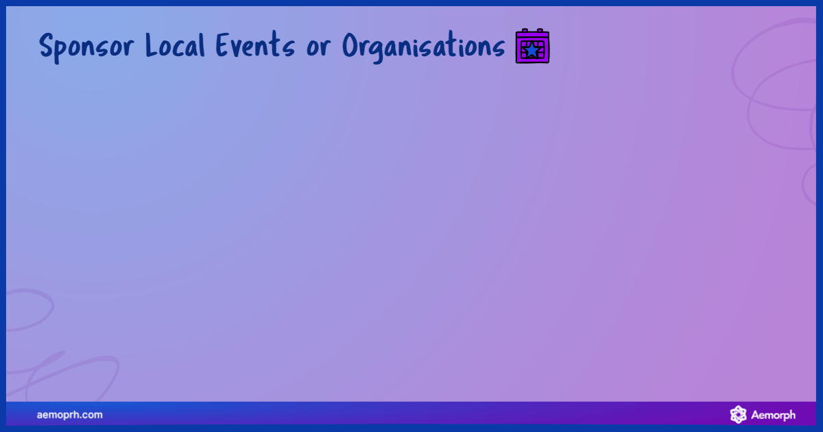 A business gaining a backlink from sponsoring a local event to improve SEO.