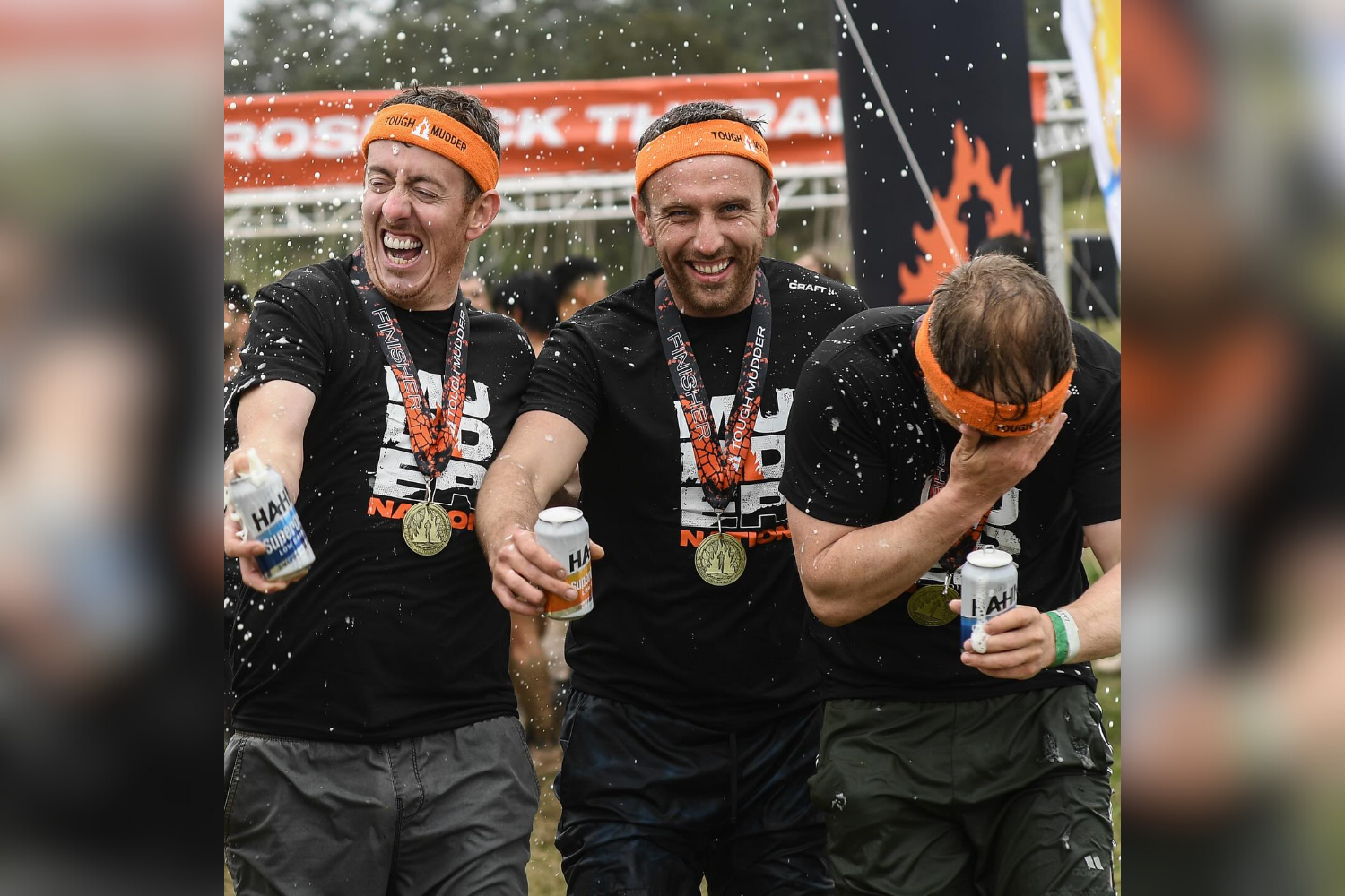 Runners at the Touch Mudder finish line