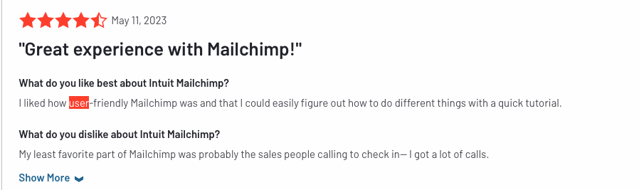 Positive of Mailchimp