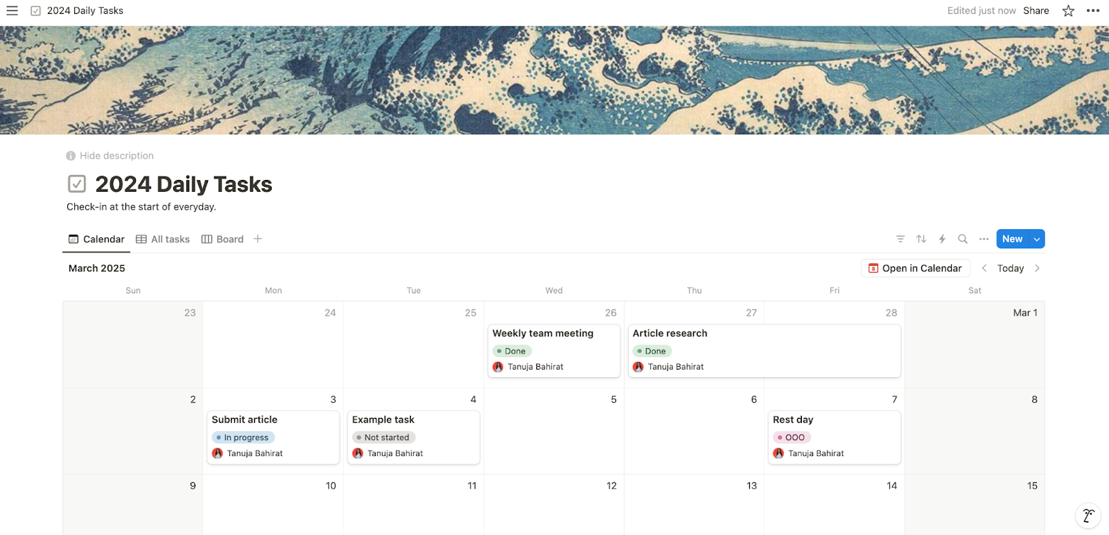 notion calendar view