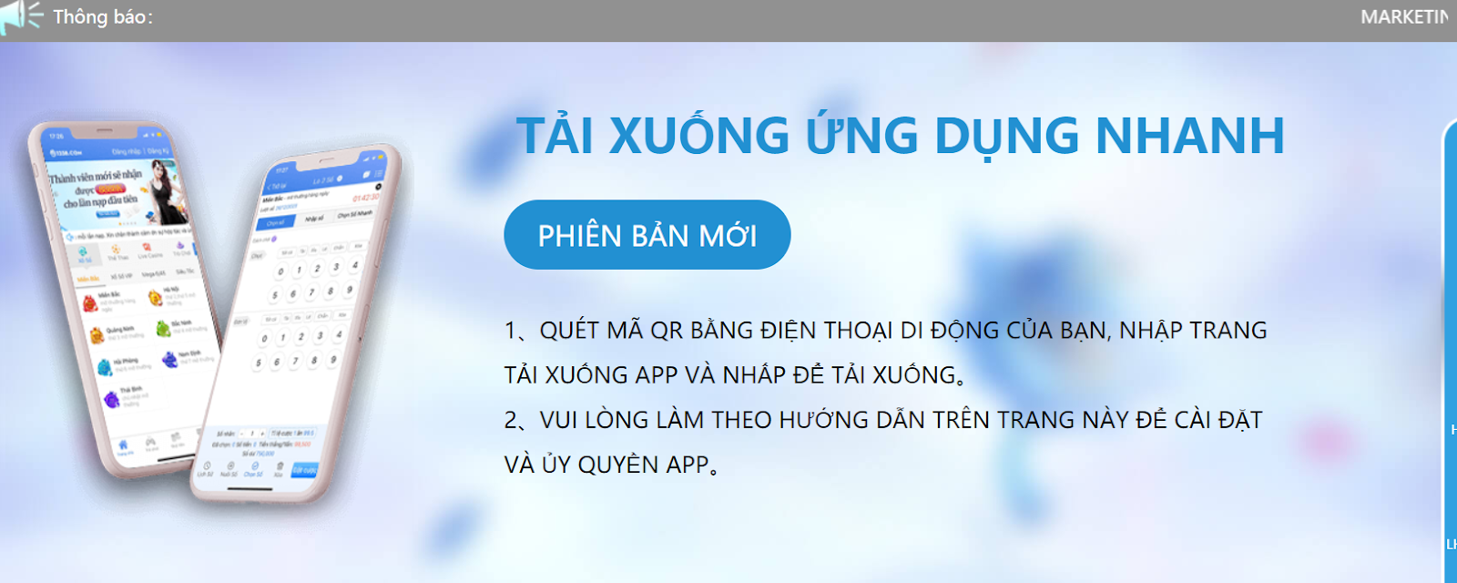 Anh em chỉ cần cài đặt app 123B được áp trên hệ điều hành IOS