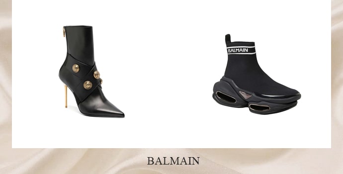 Balmain black heels and black sneakers