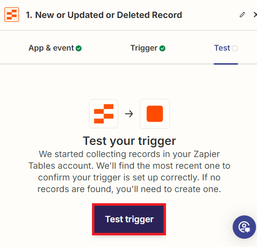 Trigger testing on Zapier