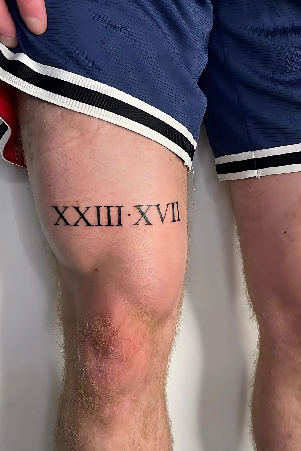 Thigh Tattoo Roman Numerals