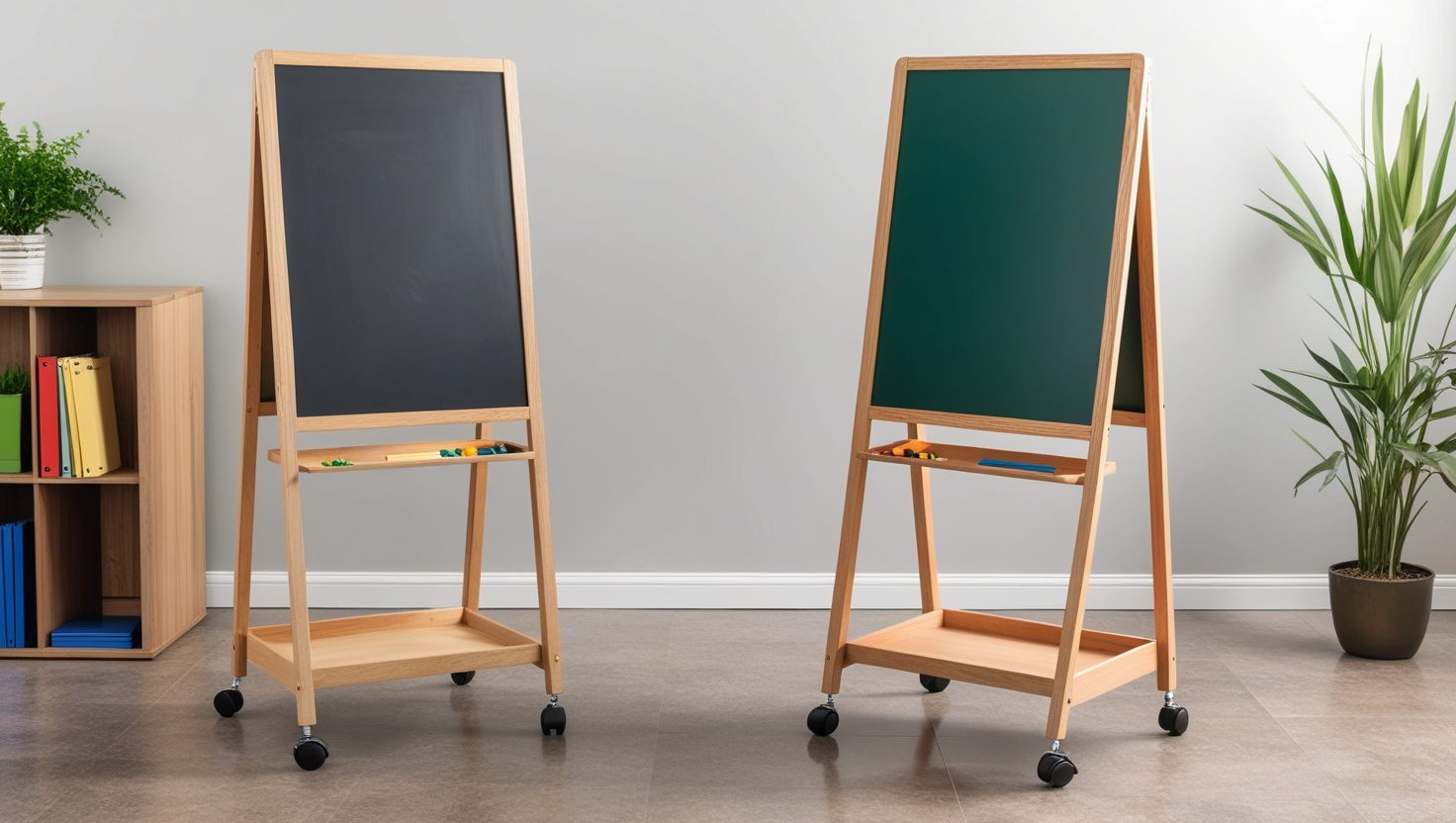 ﻿Economy Rolling Reversible Chalkboard with Wood Easel Price USA