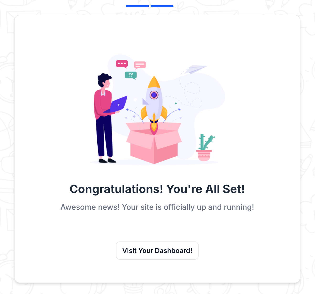 Success message