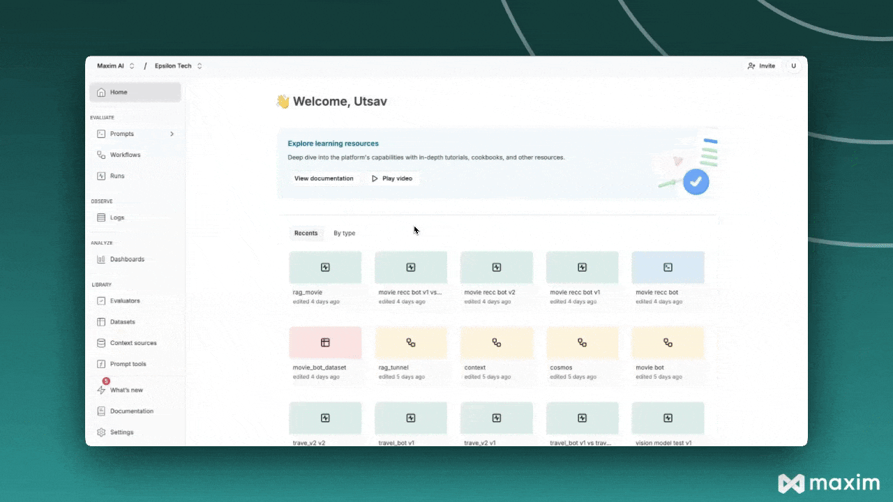 Maxim AI's Workflow feature