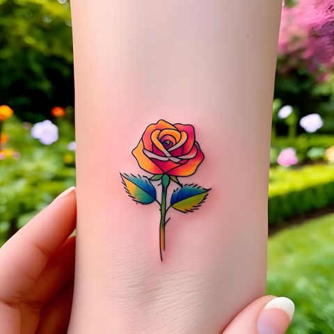 Realistic Rose Tattoo