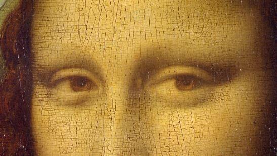 A close-up of a painting of a person's face

Description automatically generated