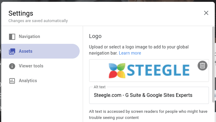 Ajouter un logo de site avec un texte alternatif à de nouveaux sites Google