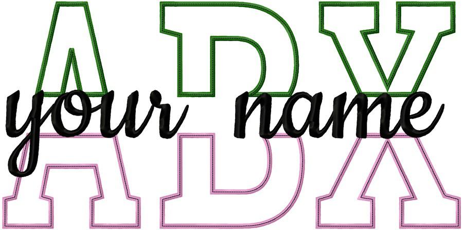 An example of multiple Greek letters with fixed spacing.