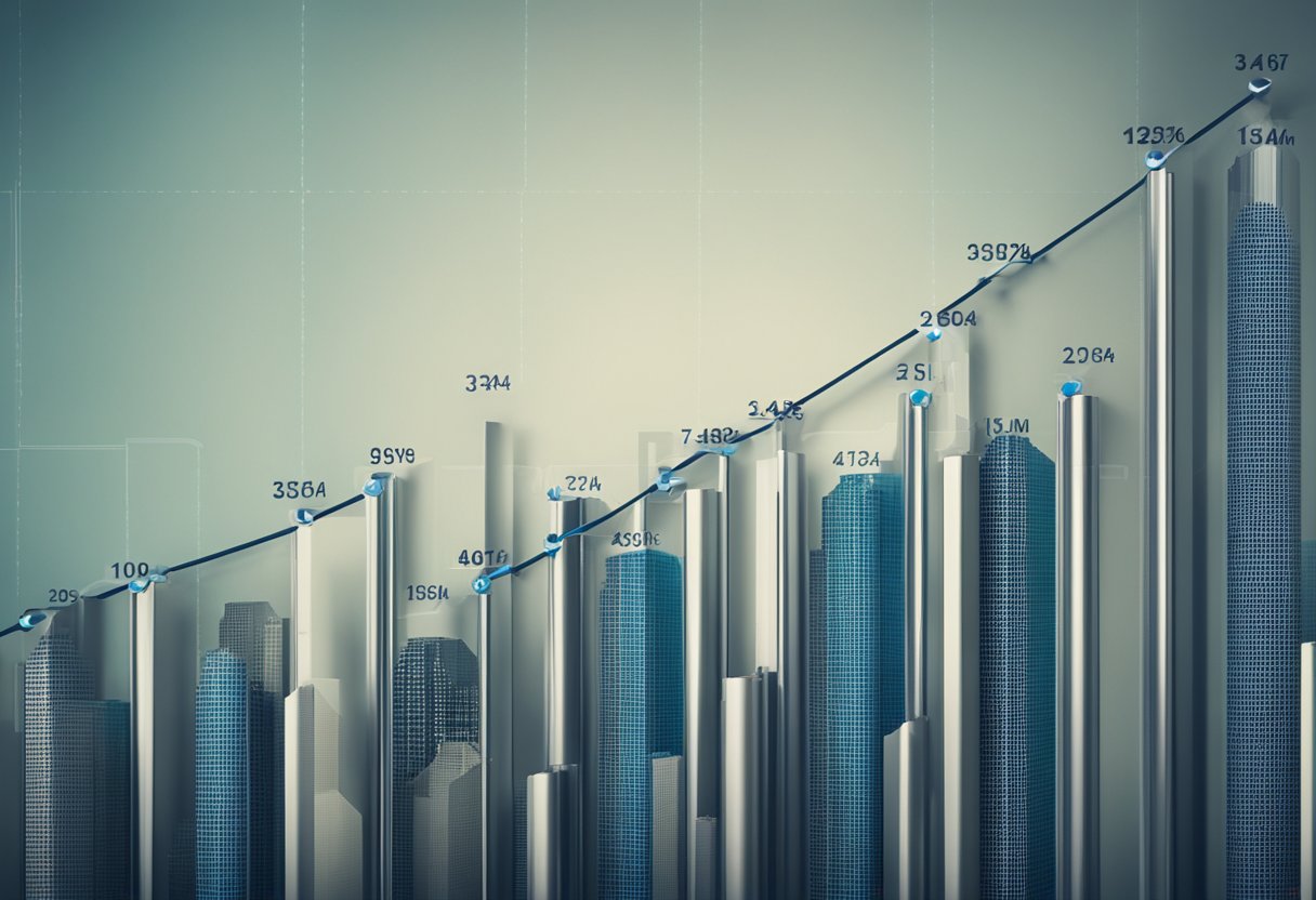 A graph showing a sharp increase in the number of inbound links over time, with a clear upward trend