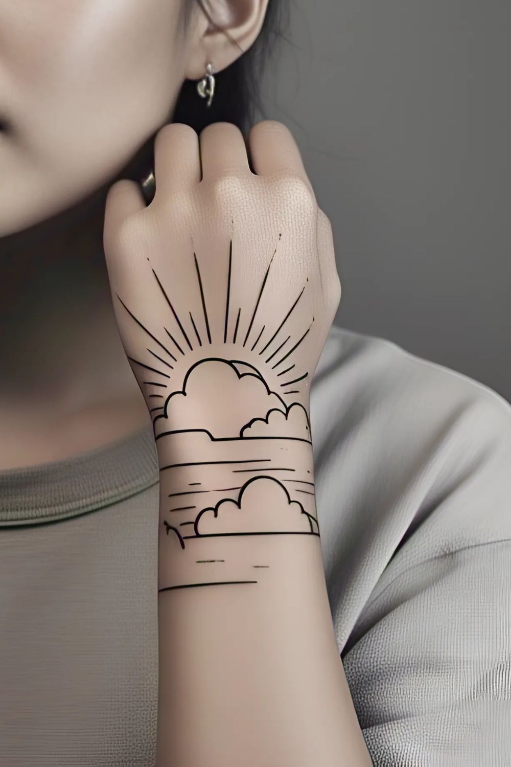 Cloud with Sun Rays Wrist
