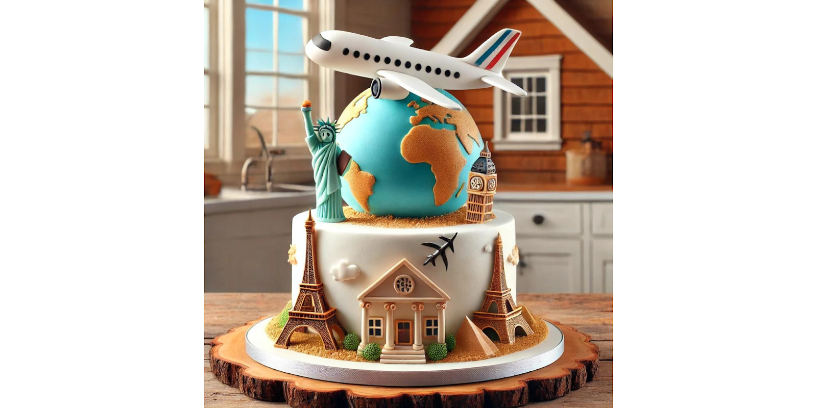 World Traveler Aeroplane Cake Design