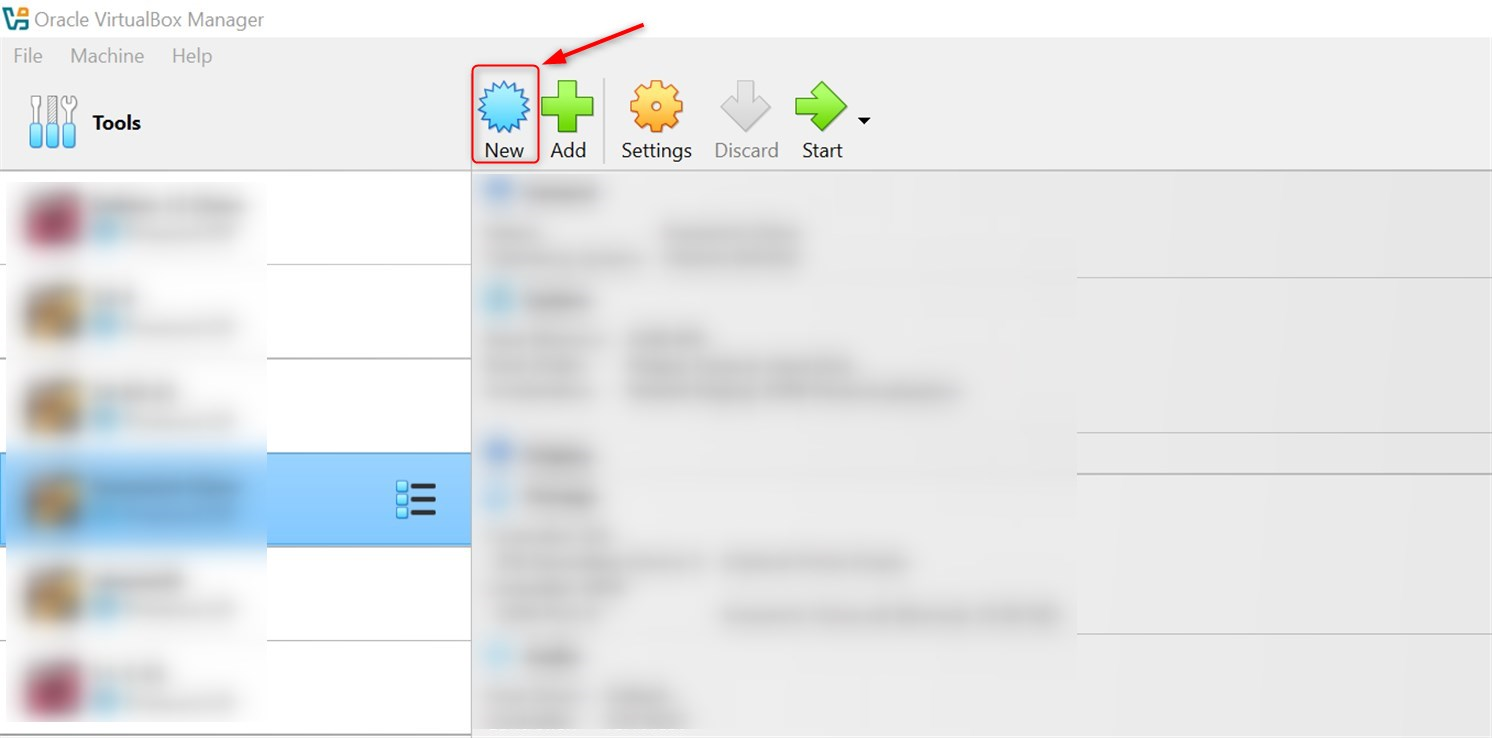 create new virtual machine