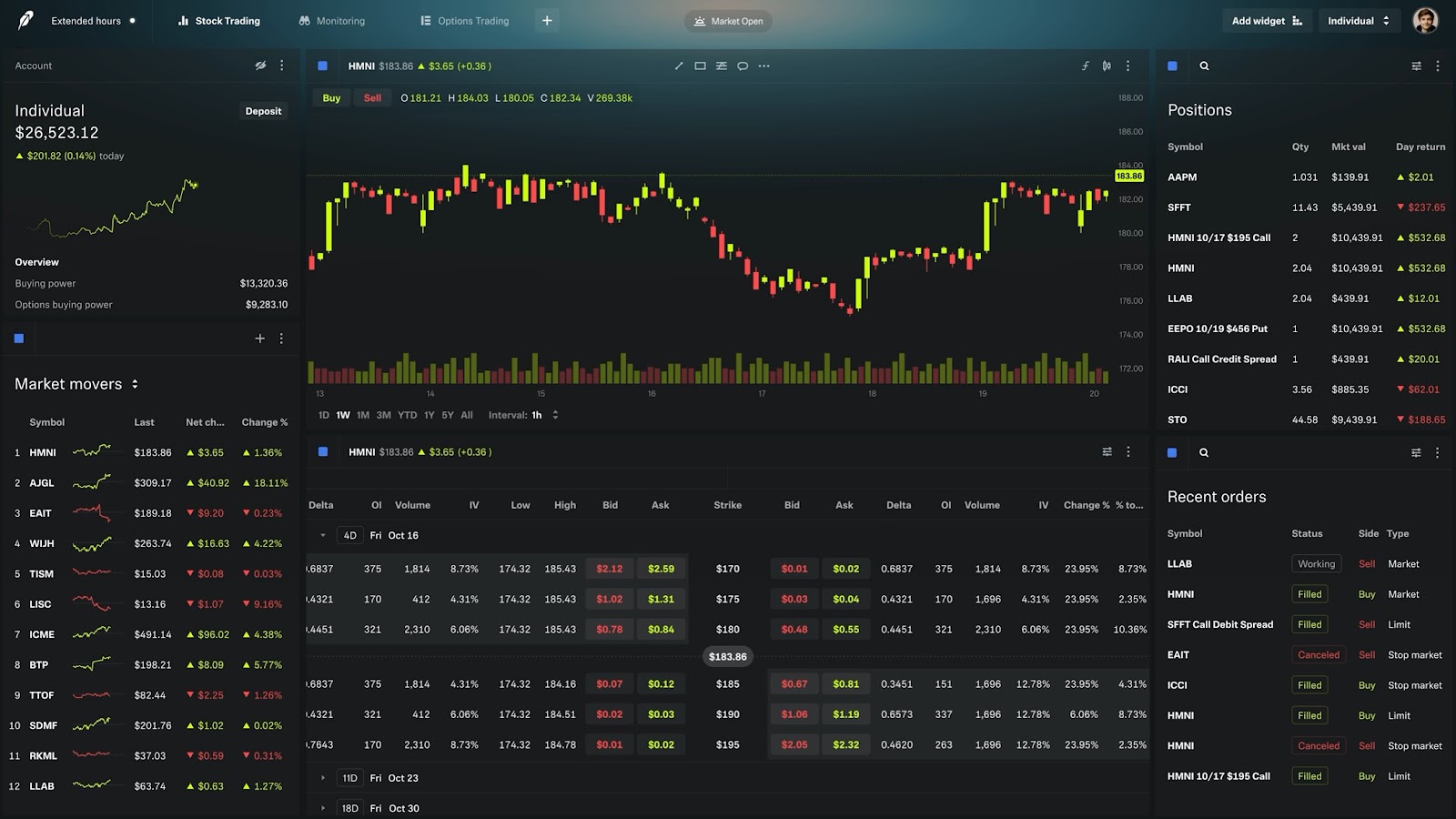 Robinhood Trading Interface