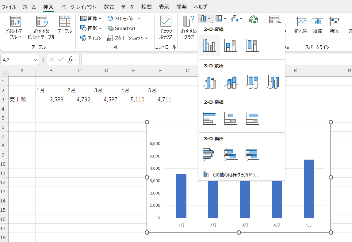 excel 棒グラフ