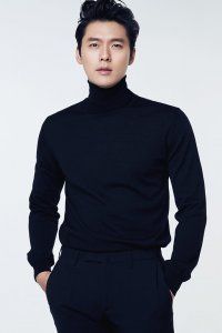 This contains an image of Hyun Bin second most handsome korean actor on a navy blue cloth