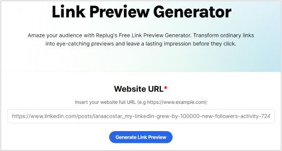 “Generate Link Preview”