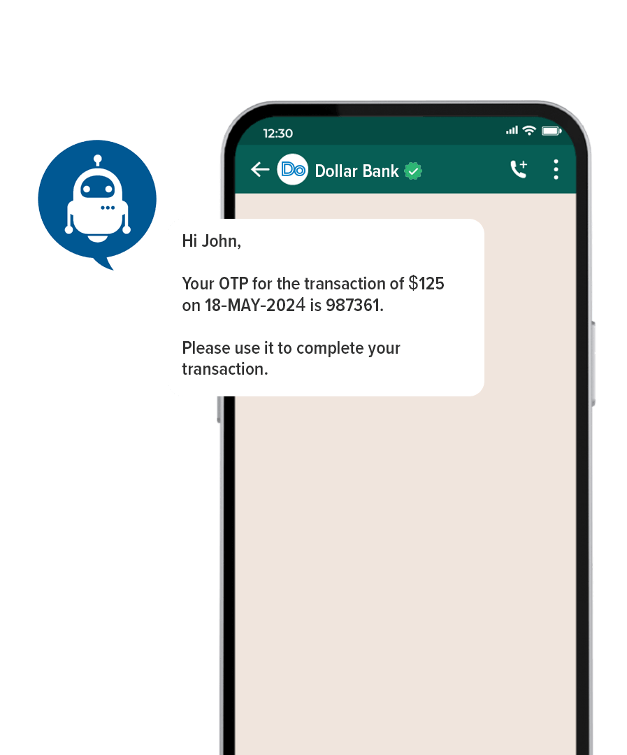 Using whatsapp for OTP in finance