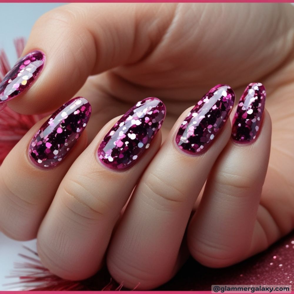 Winter Nail Ideas having Bold Chunky Glitter
