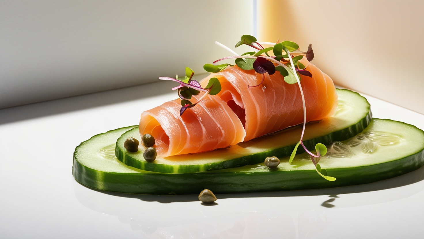 Chatelaine Smoked Salmon Roll on Cucumber Recipe