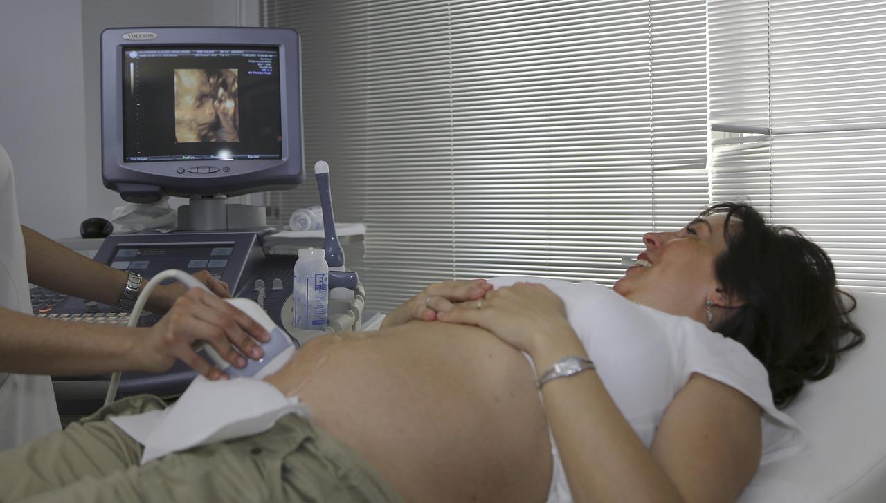 Patient having a pelvic ultrasound