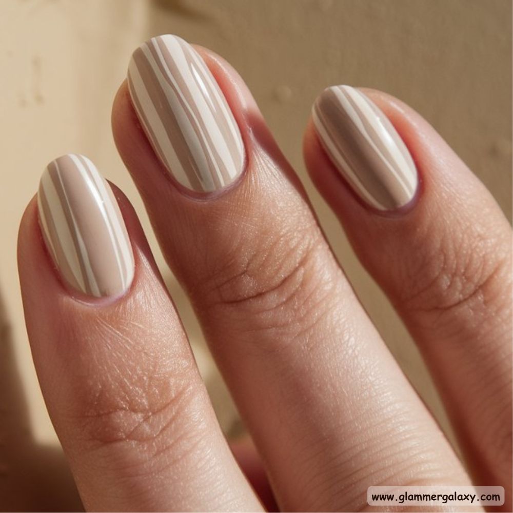 Neutral Fall Nails having Creative Mix-and-Match
