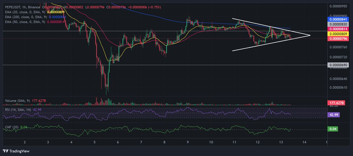 PEPE / USTD 1H chart. Source: Binance.