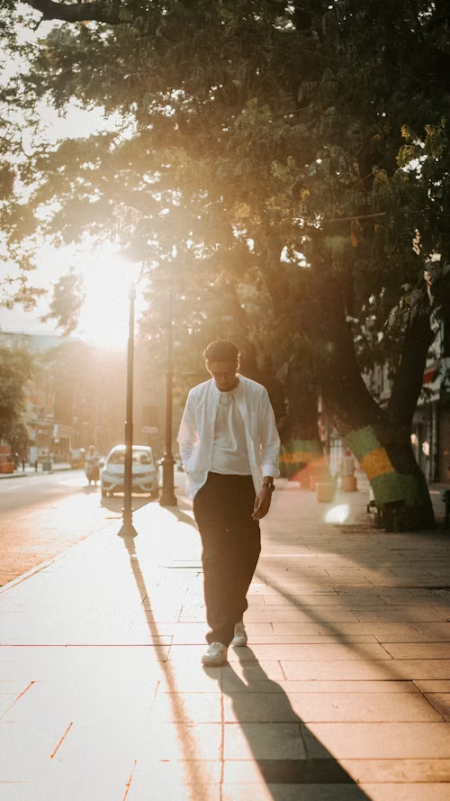 A Male Model Giving A Walking Shot