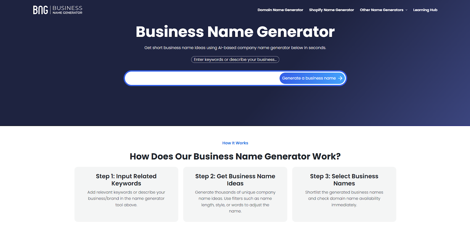 Business Name Generator (BNG)