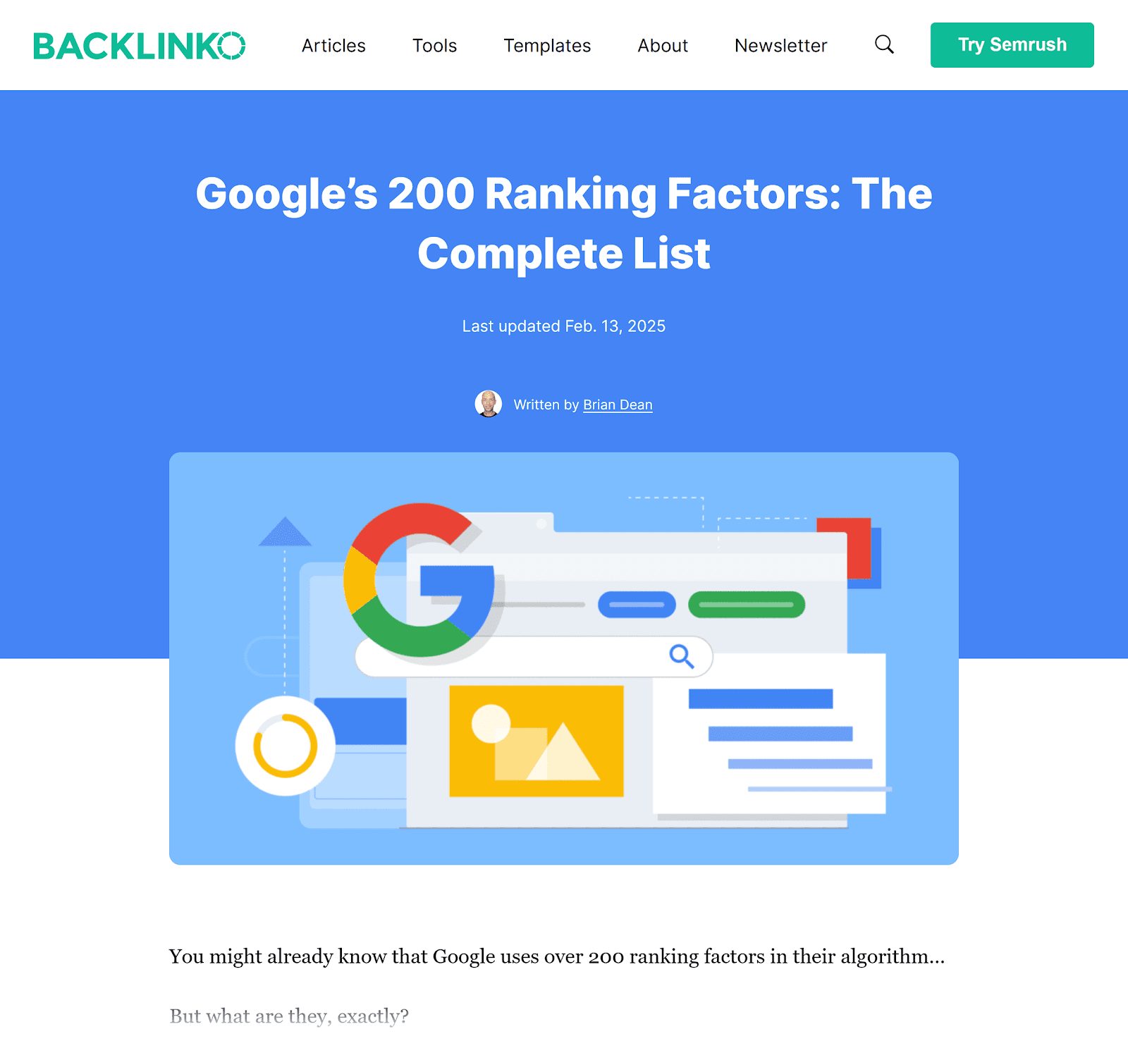 Backlinko – Google Ranking Factors