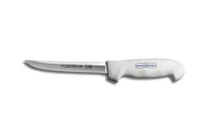 Dexter-Russell® SofGrip T-36WW 6" Scalloped Utility Knife for precision cutting and comfort.