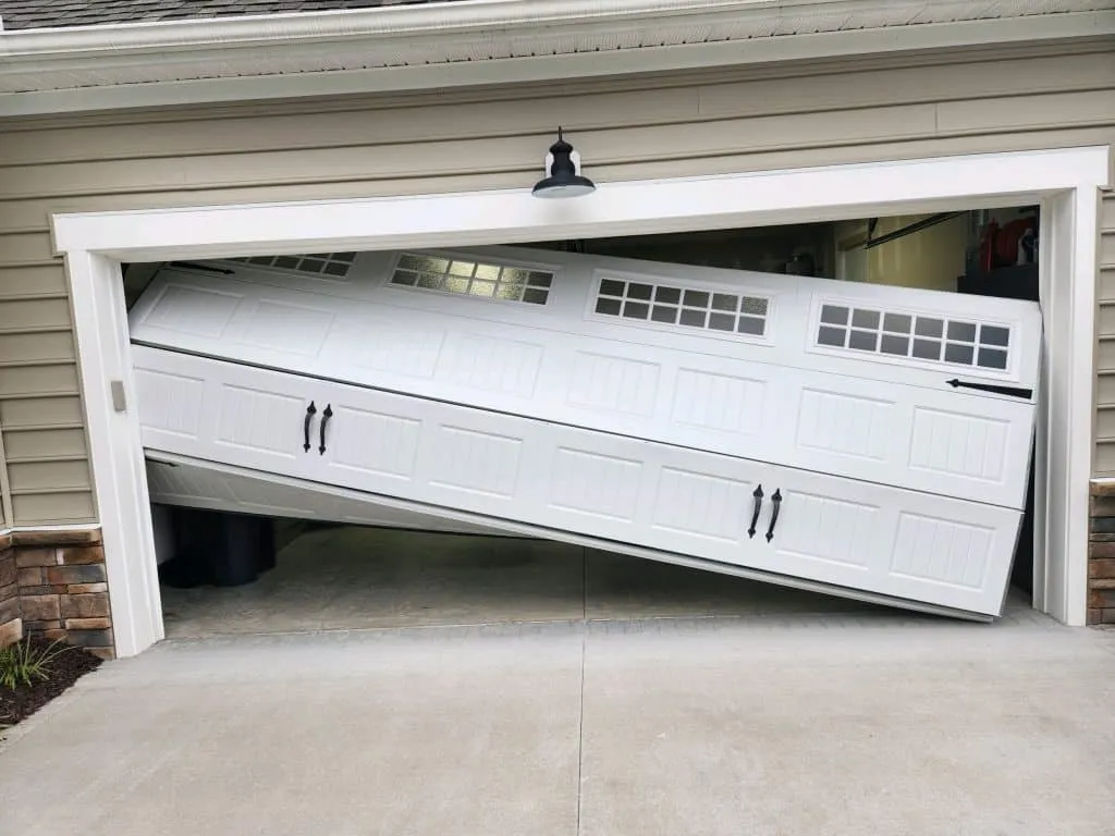 garage door off track