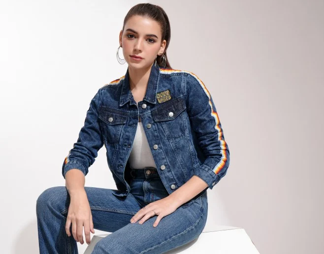 Blue denim jacket for women