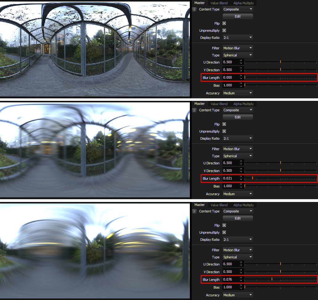 motion blur spherical length